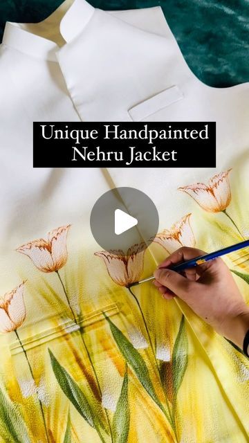 Painting On Curtains, Unique Fabric Painting Ideas, Suit Painting, Painted Clothing, Fabric Painting On Clothes, Fabric Paint Designs, Hand Painted Clothing, Acrylic Painting Flowers, Embroidery Videos