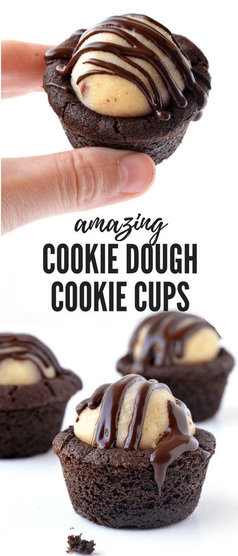 Cookie Dough Dessert, Chocolate Cookie Cups, Cookie Dough Desserts, Dough Cookie, Cookie Cups Recipe, Dessert Oreo, Ultimate Cookies, Chocolate Cookie Dough, Brownie Desserts