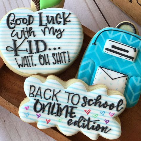 School Theme, Cookies For Kids, School Themes, Decorated Cookies, No Way, Cookie Decorating, Sugar Cookies, Good Luck, Back To School