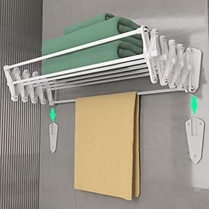 Amazon.com: QQOUTLET Wall Mounted Clothes Drying Rack Stainless Steel Space Saving Folding Adjustable Collapsible (22Wx21Dx19H) : Home & Kitchen Pallet Deck Diy, Clothes Dryer Rack, Wall Mounted Clothes Drying Rack, Wall Mounted Drying Rack, Dryer Rack, Bathroom White, Laundry Bathroom, Drying Racks, Drying Rack Laundry