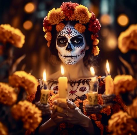 Dia De Los Muertos Photo Shoot Ideas, Day Of The Dead Photoshoot, Halloween Makeup Diy Tutorial, Catrina Costume, Handmade Halloween Costumes, Cosmetic Inspiration, Photo Halloween, Creepy Halloween Makeup, Mexican Culture Art