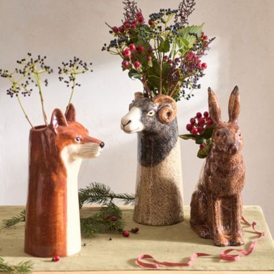 Home - Décor + Tabletop - Décor - Decorative Objects - Terrain Anthropologie Decor, Quail Ceramics, Woodland Friends, Fox Head, Clay Animals, Ceramic Animals, Ceramic Houses, Outdoor Garden Furniture, Table Top Decor