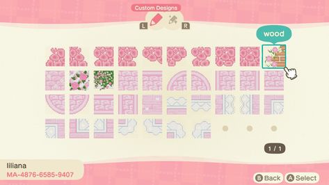 Acnh Gallery, Acnh Princesscore, Acnh Sakura, Acnh Valentines, Walkway Pattern, Acnh Strawberry, Acnh Pathways, Fairycore Acnh, Acnh Kawaii