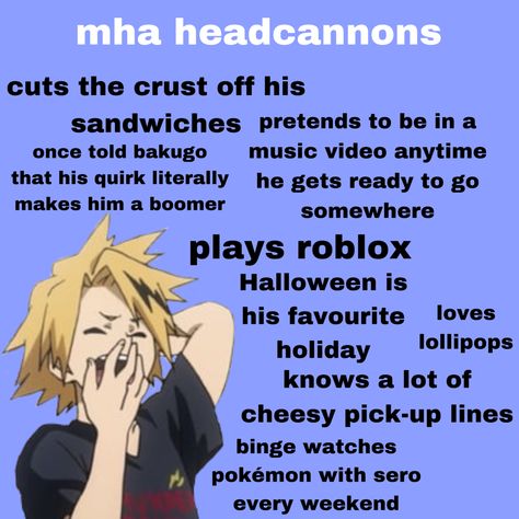 Denki Kaminari Face Claim, Sparknotes Mha, Denki Kaminari Headcanon, Denki Headcanon, Denki Kaminari Fanart, Denki Mha, Mha Headcanons, Character Headcanons, Human Pikachu