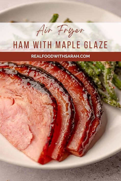 Cooking Spiral Ham, Air Fryer Ham, Easy Ham Glaze, Maple Bourbon Glaze, Ham Dinner, Honey Glazed Ham, Bourbon Glaze, Honey Ham, Easy Ham