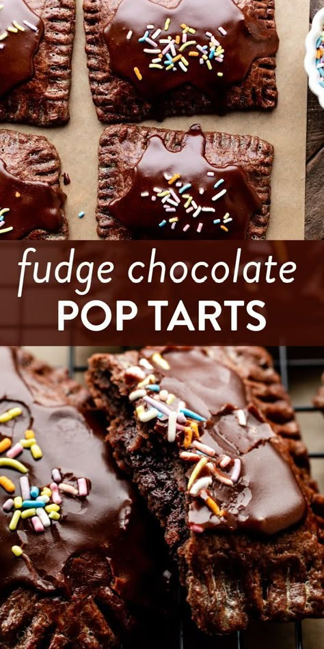 Homemade Pop Tarts Recipe, Gluten Free Pop Tarts, Chocolate Pop Tarts, Pop Tart Flavors, Homemade Chocolate Fudge, Homemade Pop Tarts, Fudge Pops, Poptart Recipe, Chocolate Pops