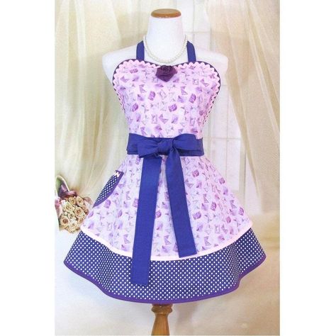 Love Letters and Polka Dots French Maid Sweetheart Apron for Women; Pink, Purple, Lavender, White, Modern Retro; One Size Gift for Cook Sweetheart Apron, Apron For Women, French Maid, Women Pink, Womens Aprons, Purple Lavender, Gifts For Cooks, Modern Retro, Love Letters