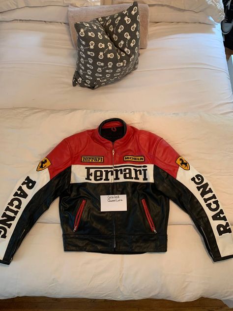 Vintage Vintage Rare 90’s Ferrari Leather Jacket Formula 1 Leather Jacket, Leather Ferrari Jacket, Ferrari Leather Jacket Outfit, F1 Leather Jacket, Vintage Ferrari Jacket, Vintage F1 Jacket, Ferrari Jacket Outfit, Racer Outfit, Vintage Racing Jacket