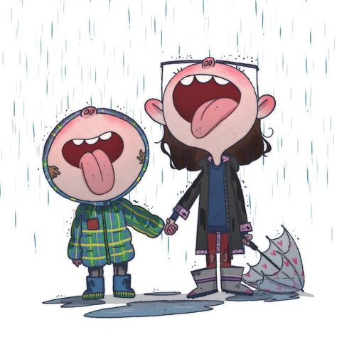 @mariaparejasketches  Day 5: storm When my brother and I came back from the school and started to rain, we used to stop and drink from the sky instead of running. We love the rain water also now.  #childhoodweek2017 #childhoodweek #childhood #storm #rain #rainwater #art #artoftheday #artistoninstagram #childrenillustration #illustration #drawing #doodle Book Illustration Art, 캐릭터 드로잉, Doodle Art Designs, Cartoon Character Design, Girly Art, Children's Book Illustration, My Brother, In The Rain, Children Illustration