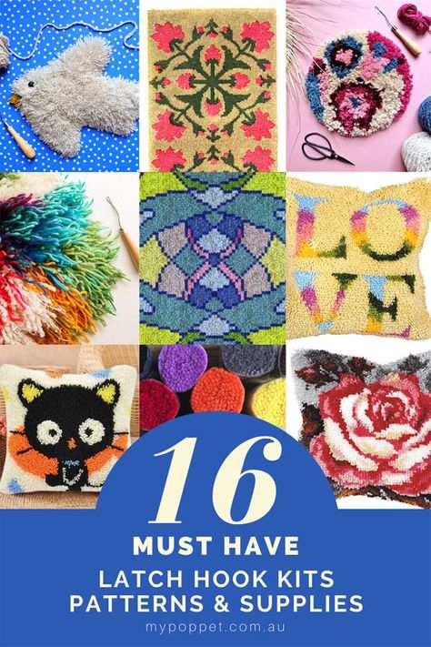 Time to try a new craft? Check out these Cool Latch Hook Kits Latch Hook Crafts, Latch Hook Rugs Patterns, Latch Hook Patterns, Cushion Making, Diy Throw Pillows, Latch Hook Rug, Latch Hook Rug Kits, How To Make Tassels, Christmas Crafts To Sell