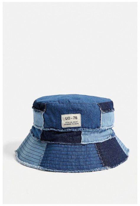 Återvinna Jeans, Patchwork Bucket Hat, Anting Manik, Bucket Hat Fashion, Diy Jeans, Denim Bucket Hat, Diy Vetement, Denim Ideas, Upcycle Jeans