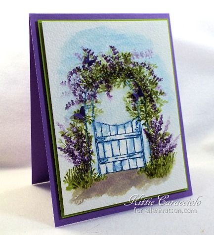 Good Wednesday morning and welcome to the CLASSroom. In my early years of paper crafting I became intrigued with creating outdoor scenery around a focal image using foliage stamps and simple hand sketching. Art Impressions has been creating watercolor scene... Dyi Art, Wooden Gate, Watercolor Stamps, Art Impressions Cards, Art Impressions Stamps, Watercolor Projects, Art Impressions, Garden Gate, Decor Minimalist