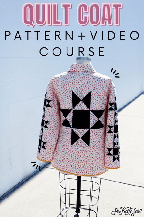 Quilt Coat Pattern Video Course Free Coat Sewing Pattern Women, Reversible Quilted Jacket, Tamarack Jacket Patterns Free, Quilted Sweatshirt Jacket Tutorial, Quilted Hoodie Diy, Quilt Jacket Pattern Diy Free, Quilted Coats For Women, Free Jacket Pattern, Quilt Coat Pattern Free