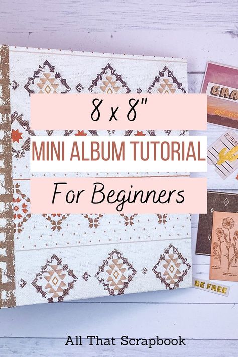 Mini Album Covers Ideas, Diy Mini Album Tutorial How To Make, 8x8 Mini Album Tutorial, Waterfall Album Tutorial, Mini Journals Diy, Diy Photo Album Book, How To Make A Mini Scrapbook, Diy Mini Scrapbook Albums, Small Scrapbook Ideas Mini Albums