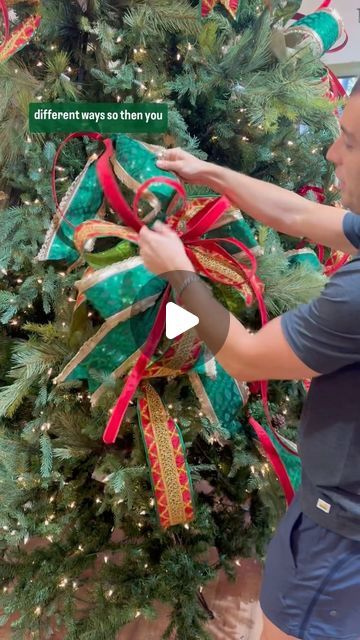 John Mark Sharpe on Instagram: "A little “how to” while we prepare for Christmas Open House. Set to be this weekend—OCTOBER 4th and 5th.  Hope this video helps with running ribbons in your tree and sparks some inspiration! 🎉🌲🎀 You can find this ribbon at the open house or online at JOHNMARK.COM" John Mark Sharpe Christmas Tree, Deco Mesh Christmas Tree Filler, Adding Mesh To Christmas Tree, Christmas Ribbon Combination Ideas, How To Fold Ribbon For Christmas Tree, Christmas Trees With Red Ribbon, How To Use Mesh On Christmas Tree, How To Put Picks In A Christmas Tree, John Mark Enterprises Christmas