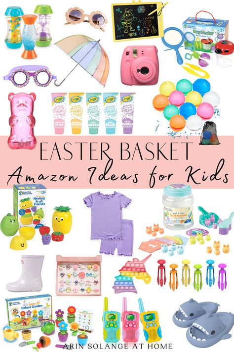 Easter Basket gifts for kids Amazon Easter Basket Ideas, Outdoor Easter Basket Ideas, Non Candy Easter Basket Ideas, Unique Easter Basket Ideas, Easter Basket Toys, Unique Easter Baskets, Candy Easter Basket, Girls Easter Basket, Easter Baskets For Toddlers