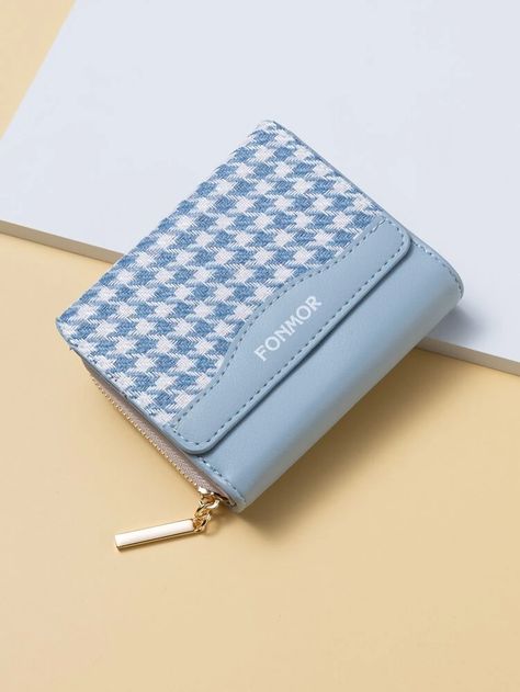 Wallet Photography, Preppy Bags, My Style Bags, Letter Bag, Cute Wallets, Blue Wallet, Shabby Chic Diy, Houndstooth Pattern, Word Wrap