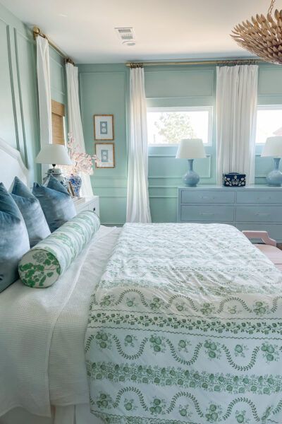 Home Archives - Veronika's Blushing French Modern Bedroom, Oyster Creek Studios, Preppy Palm Beach, Lily King, White Coverlet, Patterned Duvet, Euro Pillows, French Modern, Palm Beach Style