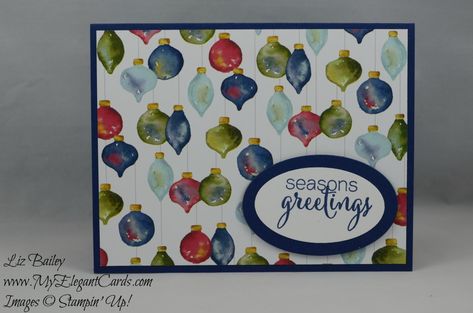 Season of Cheer DSP for a fast card Christmas Season Greetings, Stamped Christmas Cards, Season Greetings, Stampin Up Christmas Cards, Making Greeting Cards, Elegant Cards, Stampin Up Christmas, Holiday Catalog, Seasons Greetings