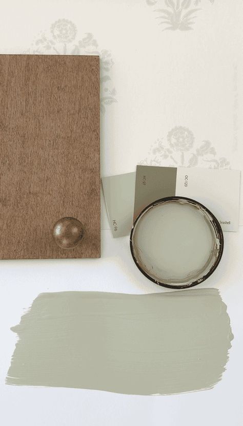 Small Sage Green Bathroom, Saybrook Sage Benjamin Moore, Saybrook Sage, Mudroom Paint, Quiet Moments Benjamin Moore, House Color Schemes Interior, Classic Living Room Design, Sage Design, Kitchen Vibes