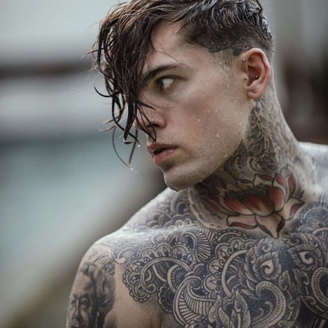 @whoiselijah_fann on Instagram: “@whoiselijah his hair is amazing 🌟” Stephen James Model, Heather Moss, Model Tattoo, Estilo Cholo, Butterfly Girl, Stephen James, Inked Men, Tattoo Models