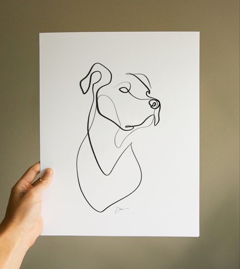 Pitbull portrait in a continuous line by WithOneLine. Tattoo Perro, Pit Bull Art, Pitbull Drawing, Dog Line Drawing, Minimalist Dekor, Pitbull Tattoo, Pitbull Art, Dog Line Art, Pet Parent Gifts