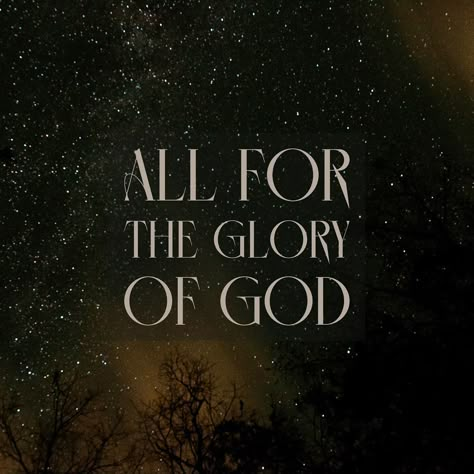 All for the glory of God. • • Life has been full of excitement lately. Dreams I’ve dreamed are coming true, and prayers I’ve prayed are being answered. I’ve felt so much joy and overwhelm (the good kind) - it’s been incredible. And as I sit here reflecting on how things have unfolded lately, I can’t help but acknowledge the only reason for any of this - God. • • It is because of His love and His provision and His direction that these doors are opening. He gave me these skills, He inspired my ... All For The Glory Of God, For The Glory Of God, The Glory Of God, Glory Of God, Spiritual Warfare, The Glory, The Good, Give It To Me, Spirituality