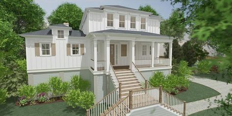 Flood Zone House Plans, Low Country Homes Plans, Low Country Home, River House Plans, Stilt House Plans, Low Country House Plans, Elevated House Plans, Low Country House, Farm Retreat