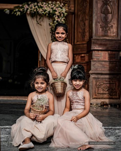 Small moments.. But big memories!!!! #bridalgang #ganginspo #bridalshootideas #girls #flowers #prettycapture #cutelittleideas #bigmoments… Bridesmaid Dresses Kerala Christian, Wedding Dress For Kids Girl, Christian Gown, Wedding Dress For Kids, Christian Bridal Saree, Christian Bride, Indian Bridesmaids, Kerala Wedding Photography, Bridesmaid Skirts