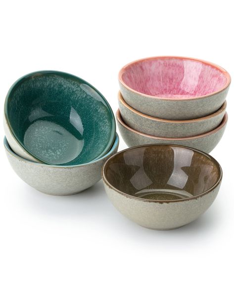 PRICES MAY VARY. This set of 6 dipping bowls is perfect for individual portion serving. They're ideal for ice cream, dessert, fruit, meal prep, small snacks, and dipping sauces. They are also great for serving little dishes, desserts, appetizers, and more. BTaT dipping bowls are made of ceramic. These dipping bowls are resistant to chips, nicks, or cracks. Perfect for parties or everyday use, these bowls are a must-have addition to any kitchen. Our matte white finish bowls with assorted colors i Fruit Meal Prep, Dip Bowls, Dipping Bowls, Dip Sauce, Tiny Bowls, Stacking Bowls, Colorful Bowls, Pottery Inspo, Dessert Fruit