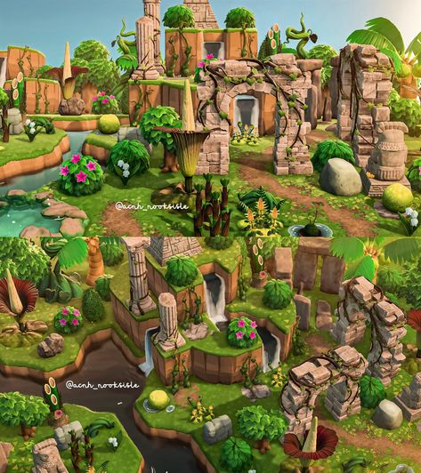 Glowing Plants, Hanging Gardens Of Babylon, Resort Island, Rainforest Theme, Gardens Of Babylon, Hanging Gardens, Ac New Leaf, Rainforest Animals, Animal Crossing Wild World