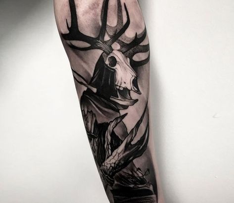 Tattoo photo - Leshy tattoo by Jackart Tattoo Leshy Tattoo, Witcher Tattoos For Men, Geralt Tattoo Witcher, Leshen Witcher Tattoo, The Witcher Tattoo Sleeve, The Witcher Tattoo Ideas, Steve Butcher Tattoo, Tattoo Large, Sport Tattoos