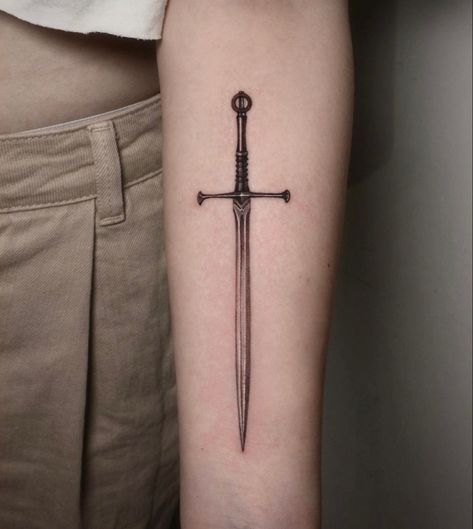 Know Thy Self Tattoo, Knife Tattoo Chest, Longsword Tattoo, Greatsword Tattoo, Excalibur Tattoo, Sonia Core, Wren Tattoo, Feather Tattoo For Men, Inside Of Arm Tattoo