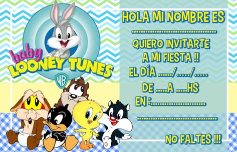 Kit imprimible candy bar Baby Looney Tunes para cumpleaños | Candy Bar Gratis Dave And Ava, Cards Poster, Baby Looney Tunes, Baby Shawer, Baby Birthday Party, Baby Decor, A Sea, Baby Birthday, Looney Tunes