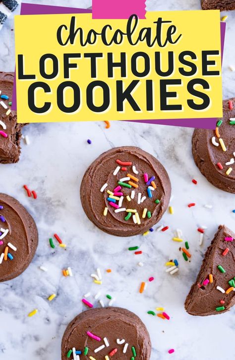 Chocolate Lofthouse Cookies Lofthouse Sugar Cookies Recipe, Lofthouse Cookie Recipe, Lofthouse Sugar Cookies, Lofthouse Cookies, Baking Basics, Cookie Spread, Baking Recipes Cookies, Chocolate Cookie Recipes, Cookie Flavors