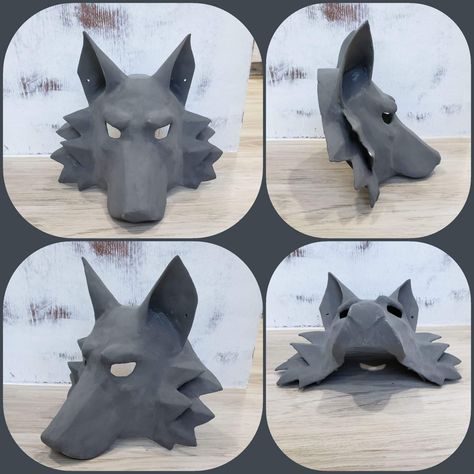 Legend Of Zelda: Wolf Link Mask • Ultimate Paper Mache Legend Of Zelda Wolf Link, Zelda Wolf Link, Zelda Wolf, Wolf Link, Wolf Mask, Twilight Princess, Blue Earrings, Paper Mache, Legend Of Zelda