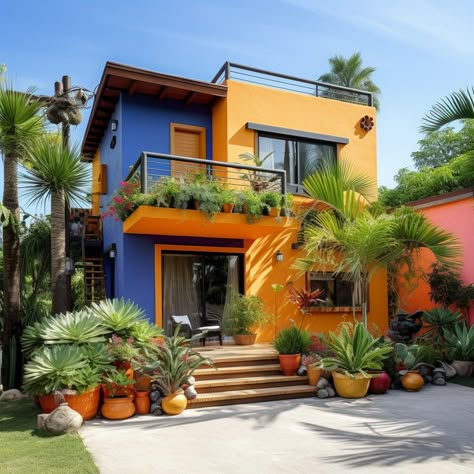 Guest houses in Latin America Mexican Beach House, Latin House, American Interior Design, Curb Appeal Garden, Zoo Inspiration, Mexican House, Mexican Beaches, House Facades, Mexico House