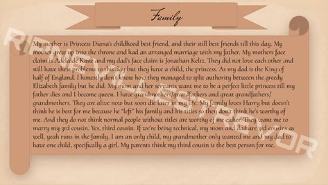 my royalty dr script ‘family’ [DON’T STEAL] (made: 3/18/23) | page 9 | Royalty Dr, Dr Script, Adelaide Kane, Love Each Other, Face Claims, Royalty