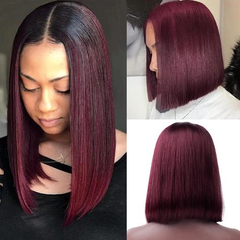 Fav Hairstyles, Ombre Burgundy, Part Wigs, Half Wig, Fashion Wigs, U Part, U Part Wigs, Wigs Human Hair, Hair Colours