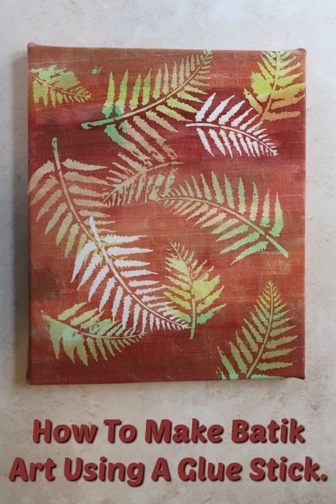 How To Make Batik Art Using A Glue Stick • Craft Invaders Diy Fabric Paint, Diy Shibori, Batik Diy, Batik Malaysia, Leaf Printing, Shibori Diy, Glue Stick Crafts, Batik Technique, Batik Painting