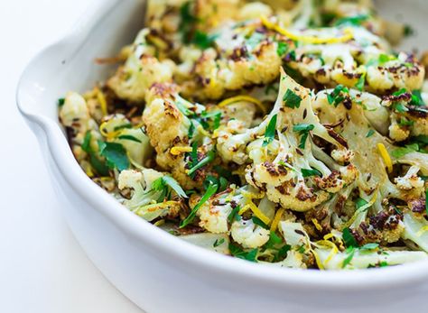 20 Hanukkah Recipes The Whole Family Will Love | Eat This Not That Feasting At Home, Roasted Cauliflower Recipes, Buffalo Cauliflower, Vegan Side Dishes, Vegan Sides, Vegan And Gluten Free, Cauliflower Recipes, Roasted Cauliflower, Vegetable Side Dishes