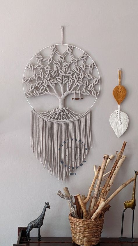 Macrame Tree Of Life, Macrame Tree, Done With Love, Earth Tone Wall Art, Handmade Dreamcatcher, Home Handmade, Large Macrame, Unique Trees, Cozy Room Decor