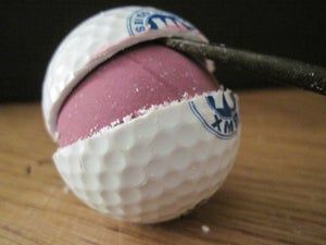 How to Cut Off the Outer Shell of a Golf Ball : 3 Steps - Instructables Carving Golf Balls, Golfball Crafts, Golf Club Crafts, Golf Tournament Gifts, Luke 4, Woodcarving Ideas, Golf Crafts, Golf Ball Displays, Golf Ball Gift