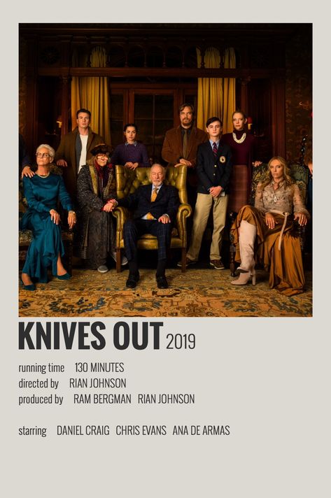 Knives Out Minimalist Poster, Knives Out Polaroid Poster, Knifes Out Movie Poster, Knives Out Poster, Knives Out Movie, Knives Out, Polaroid Posters, Movie Wall, Iconic Movie Posters