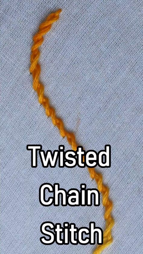 Twisted Chain Stitch In Hand Embroidery (Step By Step & Video) | Embroidery For Beginners [Video] [Video] | Needlework embroidery, Basic embroidery stitches, Sewing embroidery designs Twist Stitch Embroidery, Embroidery Stitches For Outlining, Twisted Stitch Embroidery, Twisted Embroidery Stitch, Twisted Chain Stitch Embroidery Design, How To Chain Stitch Embroidery, Chain Embroidery Stitch, Scroll Stitch Embroidery, Hand Embroidery Inspiration