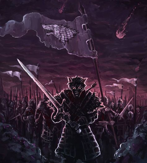 This would have been awesome to see if Robb was brought back with Catelyn. Lady Stoneheart is creepy but how awesome would it to see a vengeful Robb with Grey Wind's head? Robb Stark Art, Rob Stark, Game Of Thrones Artwork, Robb Stark, Got Game Of Thrones, Got Dragons, Lotr Art, Asoiaf Art, King In The North