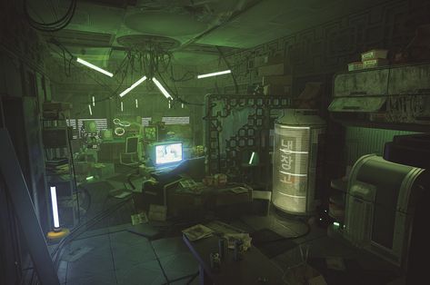 Sci Fi Japan, Cyberpunk Interior, Cyberpunk Building, Cyberpunk Room, The Hives, The Neon Demon, Art Cyberpunk, Shanty Town, Neo Tokyo