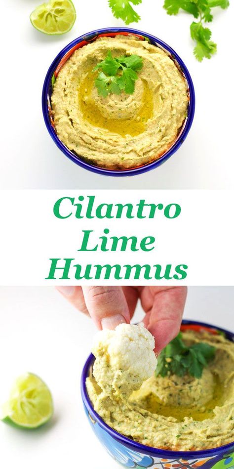 This Cilantro Lime Hummus is made with simple, healthy ingredients, and is a crowd favorite! | Tastefulventure.com Cilantro Lime Hummus, Healthy Afternoon Snacks, Baking Soda Beauty Uses, Healthy Ingredients, Hummus Recipe, No Dairy Recipes, Cilantro Lime, Healthy Ingredient, Vegan Snacks