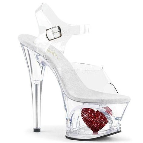 Heart Platforms, 1920s Shoes, 7 Inch Heels, Pleaser Heels, Pleaser Shoes, Light Up Shoes, Gogo Boots, The Platform, Platform High Heels