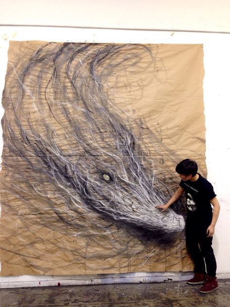 Fiona Tang 3D animal drawings illustrations Giant Animals, Animal Mural, 3d Street Art, Seni 3d, 3d Drawings, Chalk Pastels, Wow Art, Piece Of Art, Arte Animal